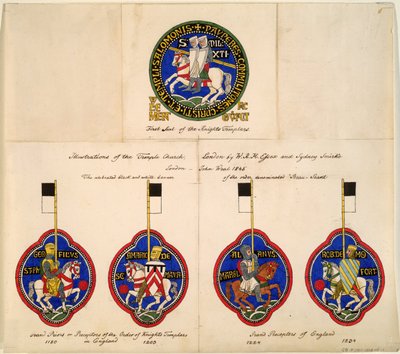 Sellos de los Caballeros Templarios de 1180, 1203, 1224, 1234, 1845 de Richard Hamilton Essex