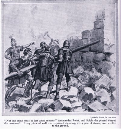 La destrucción de Cartago por los romanos, c.1950 de Richard Henry Brock