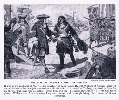 Guillermo de Orange llega a Gran Bretaña, c.1950 de Richard Henry Brock
