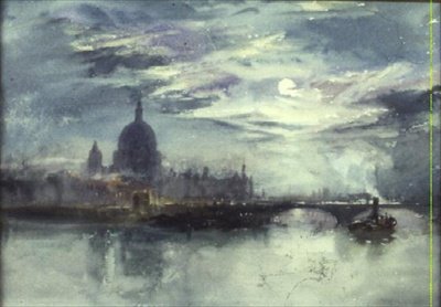 Vista del Támesis con la Catedral de San Pablo en la distancia de Richard Henry Wright