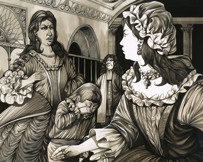Carolina de Brandeburgo-Ansbach golpeando a uno de sus hijos de Richard Hook