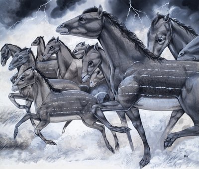 Caballos en miniatura, de "Bestias de antaño". de Richard Hook