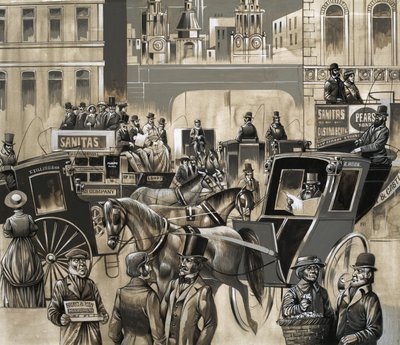 Escena callejera victoriana de Richard Hook