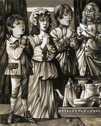 n algunos hogares de principios del siglo XVIII se enseñaba a los niños a creer en un Dios de ira de Richard Hook