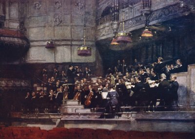 Ensayo en el Queens Hall, Londres (litografía en color) de Richard Jack