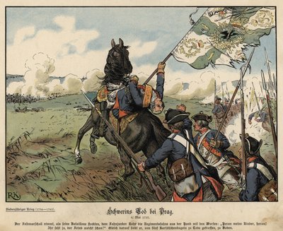 Muerte del Mariscal de Campo von Schwerin en la Batalla de Praga de Richard Knoetel