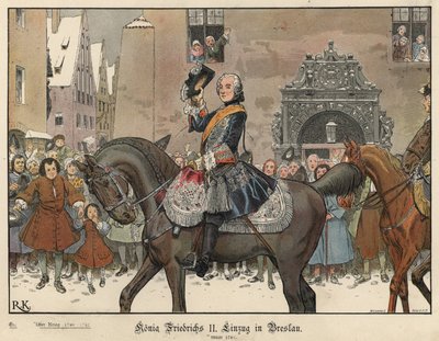 Federico el Grande entrando en Breslavia, 1741 de Richard Knoetel