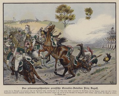 Batallón de granaderos del príncipe Augusto de Prusia en la Batalla de Prenzlau, 28 de octubre de 1806 de Richard Knotel