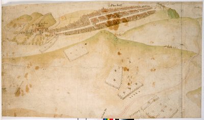 Un plano coloreado, o vista de pájaro, de la ciudad de Edimburgo de Richard Lee