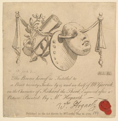 Máscara y paleta, 1781 de Richard Livesay