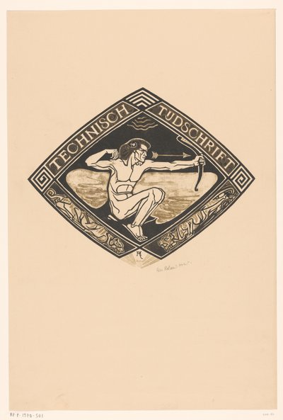 Diseño de portada para: Revista técnica, 1914 de Richard Nicolaüs Roland Holst (signed by artist)