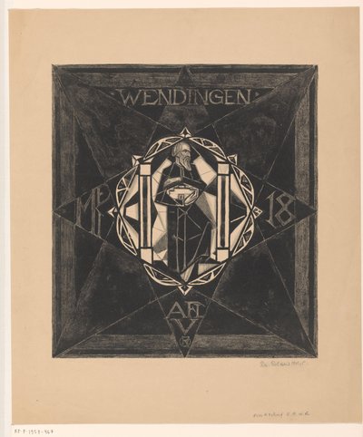 Diseño de portada para: Giros, 1918 de Richard Nicolaüs Roland Holst (signed by artist)
