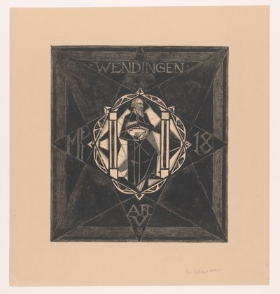 Diseño de portada para: Giros, 1918 de Richard Nicolaüs Roland Holst (signed by artist)
