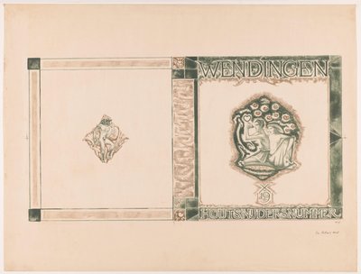 Diseño de portada para: Wendingen, edición de la xilografía, 1919 de Richard Nicolaüs Roland Holst (signed by artist)