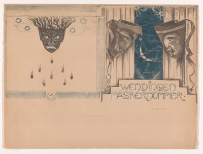 Diseño de portada para: Twists, número de la máscara, 1920 de Richard Nicolaüs Roland Holst (signed by artist)