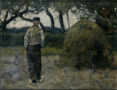 Un agricultor cerca de un pilar de heno de Richard Nicolaüs Roland Holst