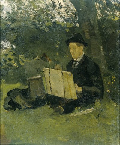 Jan Verkade (1868-1946) Pintura bajo un árbol en Hattem de Richard Nicolaüs Roland Holst