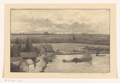 Paisaje con barcos de vela en el agua de Richard Nicolaüs Roland Holst