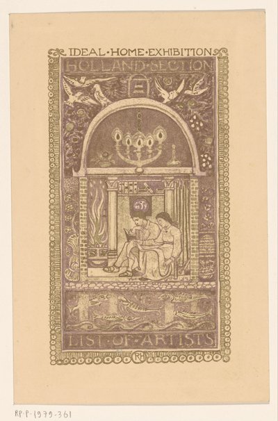 Diseño de portada para: Catálogo de la Exposición del Hogar Ideal, 1912 de Richard Nicolaüs Roland Holst
