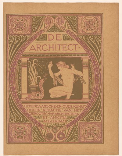 Diseño de portada para: El Arquitecto, 1911 de Richard Nicolaüs Roland Holst