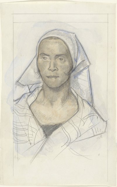 Retrato de una mujer con pañuelo en la cabeza de Richard Nicolaüs Roland Holst