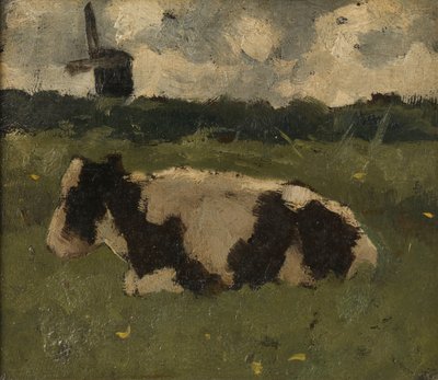 Vaca descansando con un molino de Richard Nicolaüs Roland Holst