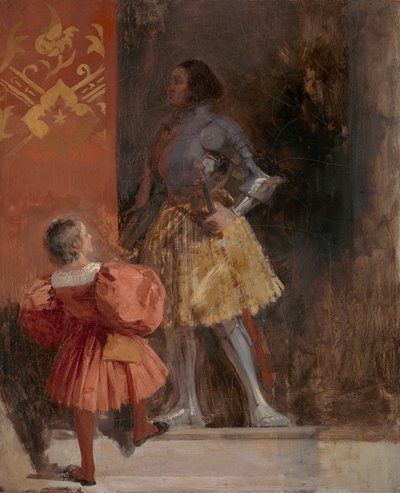 Un caballero y un paje (de la obra de Johann Wolfgang von Goethe "Götz von Berlichingen" ) de Richard Parkes Bonington