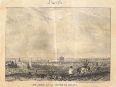 Abbeville - Vista desde la carretera de Calais de Richard Parkes Bonington