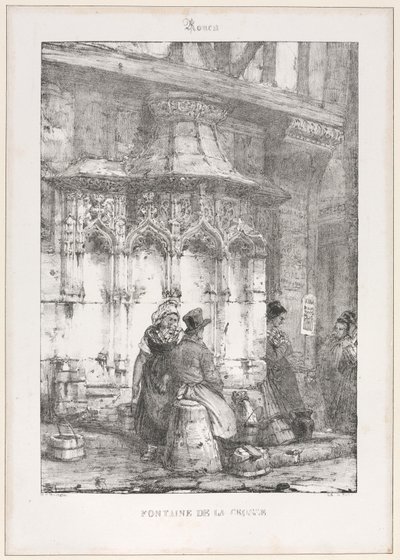 Restos y fragmentos arquitectónicos: Rouen - Fontaine de la Crosse de Richard Parkes Bonington