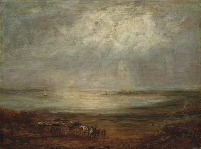 Escena de Playa con Carro y Caballo de Richard Parkes Bonington