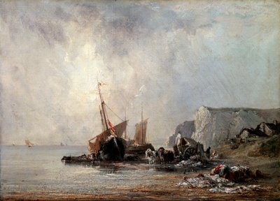 Barcos en la costa de Normandía, 1823 de Richard Parkes Bonington