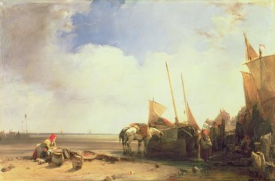 Escena costera en Picardía, c.1826 (óleo sobre lienzo) de Richard Parkes Bonington