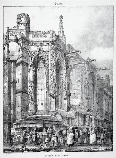 Restos y fragmentos de arquitectura de la Edad Media: Iglesia St. Sauveur, Caén de Richard Parkes Bonington