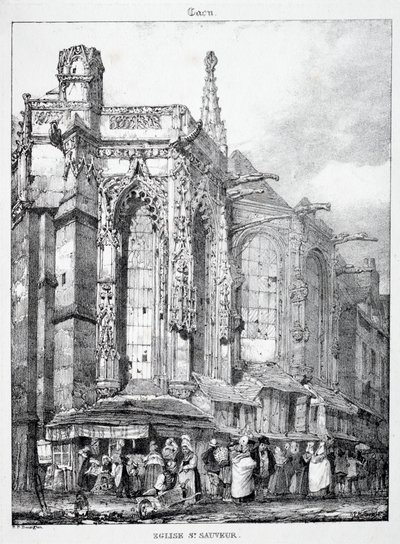 Restos y fragmentos de arquitectura de la Edad Media: Iglesia St. Sauveur, Caén de Richard Parkes Bonington