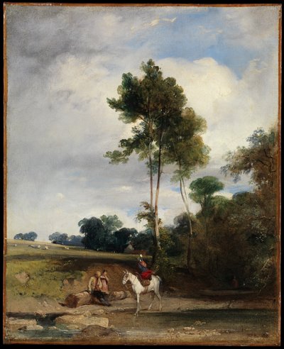 Alto al borde del camino de Richard Parkes Bonington