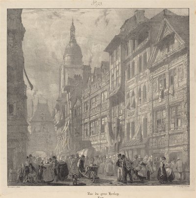 Rue du gros-horloge, Rouen de Richard Parkes Bonington