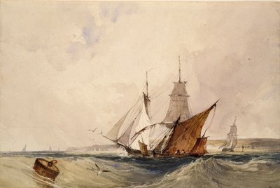 Embarcaciones frente a la costa de Kent, c1820s de Richard Parkes Bonington