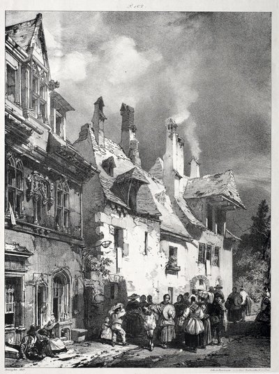 Calle en las afueras de Besanzón, Francia de Richard Parkes Bonington