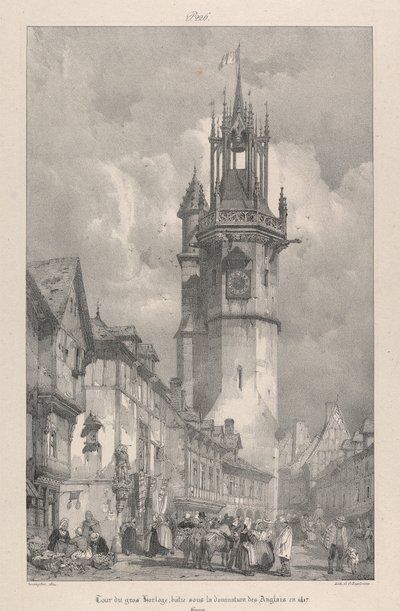 La Gran Torre del Reloj, construida bajo dominio inglés en 1417 de Richard Parkes Bonington