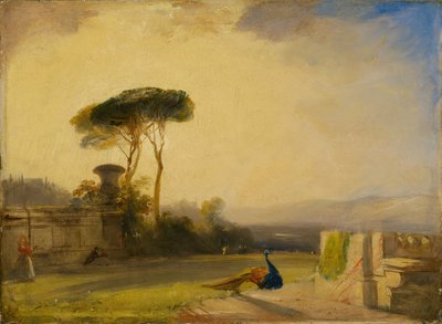 Vista en los terrenos de una villa cerca de Florencia de Richard Parkes Bonington