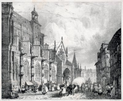 Viajes pintorescos y románticos en la antigua Francia, Normandía: Iglesia de San Gervasio y San Protasio en Gisors de Richard Parkes Bonington