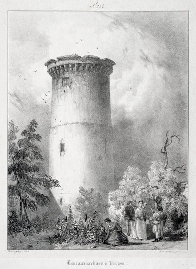 Viajes Pintorescos y Románticos en la Antigua Francia, Normandía: Torre de Archivos en Vernon de Richard Parkes Bonington