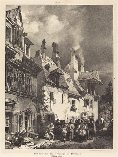 Vista de una calle en las afueras de Besanzón de Richard Parkes Bonington