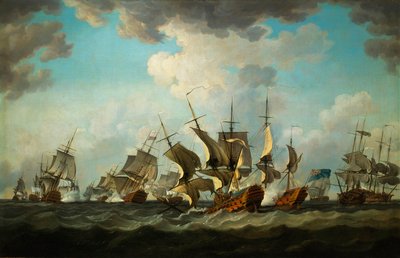 Batalla de los Cardenales en 1759 pintada por Richard Paton de Richard Paton