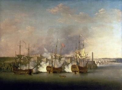 Guerra de los Siete Años (1756-1763): El bombardeo del Castillo del Morro (Cuba) el 1 de julio de Richard Paton