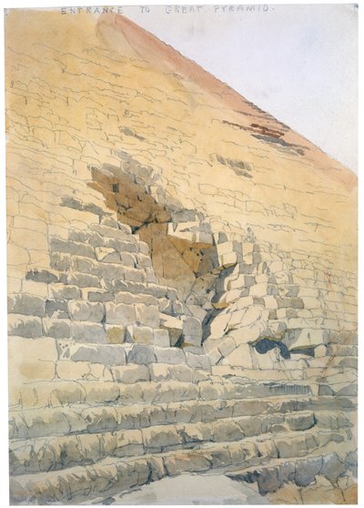 Entrada a la Gran Pirámide, Egipto, siglo XIX de Richard Phene Spiers