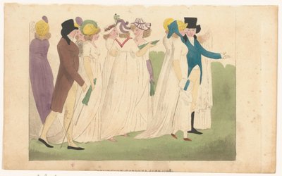 Revista de moda femenina de Londres y París: Jardines de Kensington, junio de 1798 de Richard Phillips