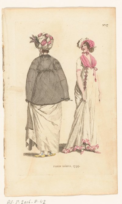 Revista de Moda Femenina de Londres y París, No.17. Vestido de París, 1799 de Richard Phillips