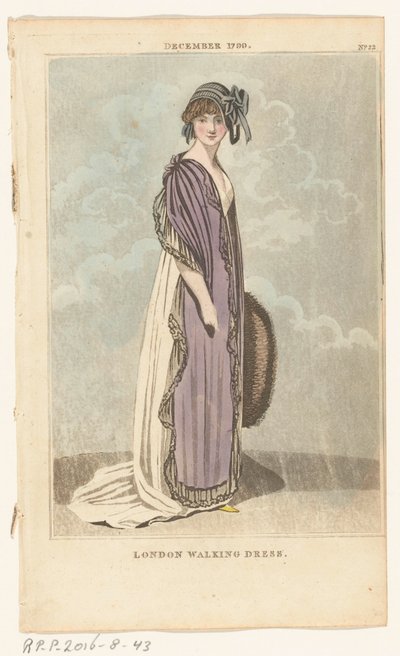 Magazine of Female Fashions of London and Paris, No.22, diciembre de 1799. London Walking Dress de Richard Phillips