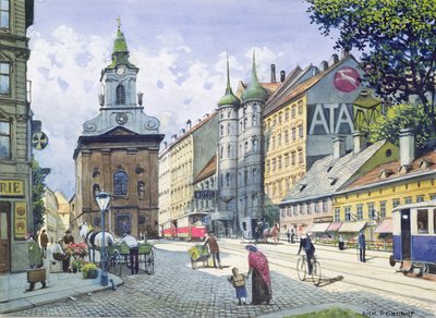 La iglesia de los deshollinadores, Wiedner Hauptstrasse, Viena de Richard Pokorny